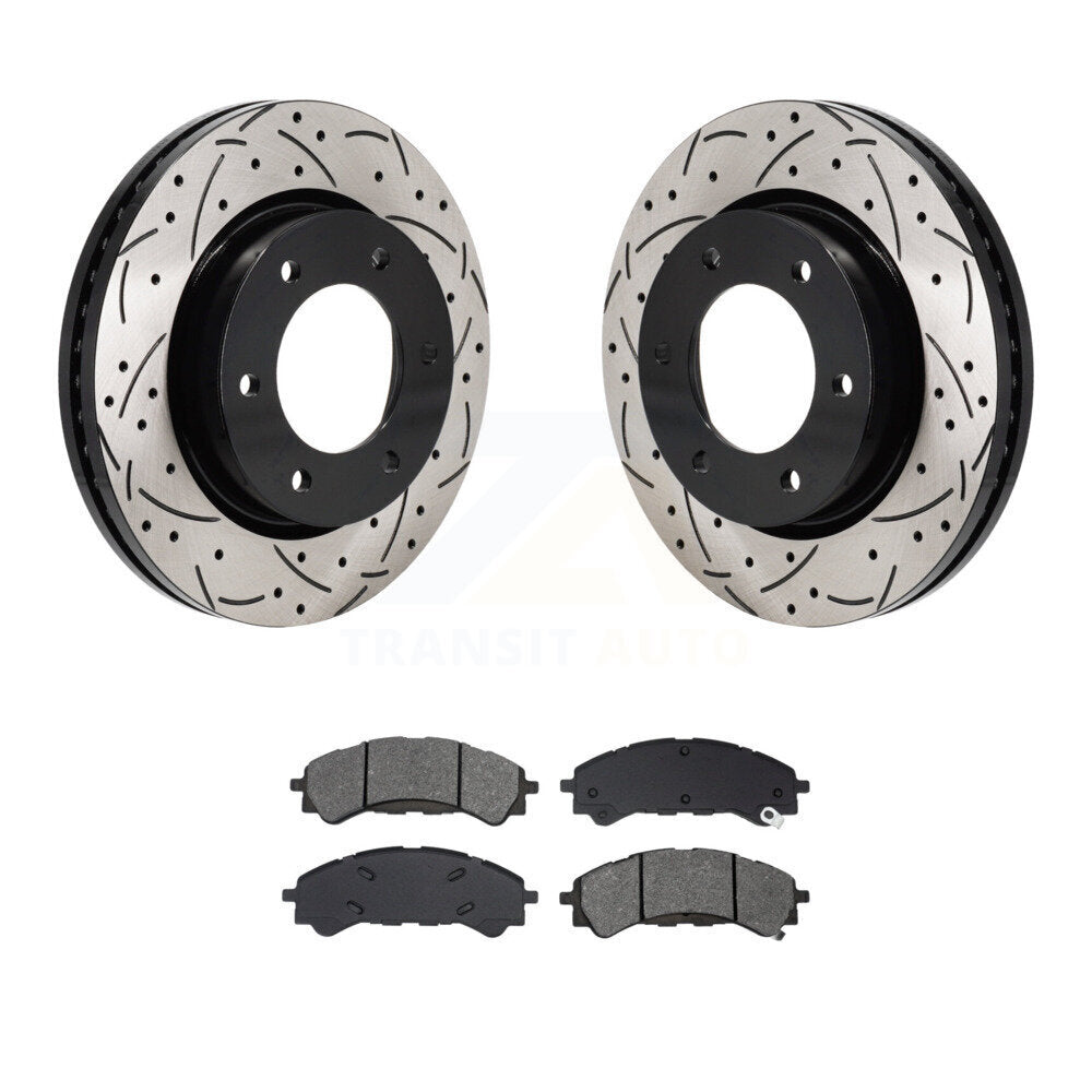 Kit de plaquettes semi-métalliques de Rotor de frein à disque à fente avant percée pour Ford Ranger Bronc
