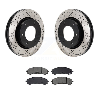 Kit de plaquettes semi-métalliques de Rotor de frein à disque à fente avant percée pour Ford Ranger Bronc