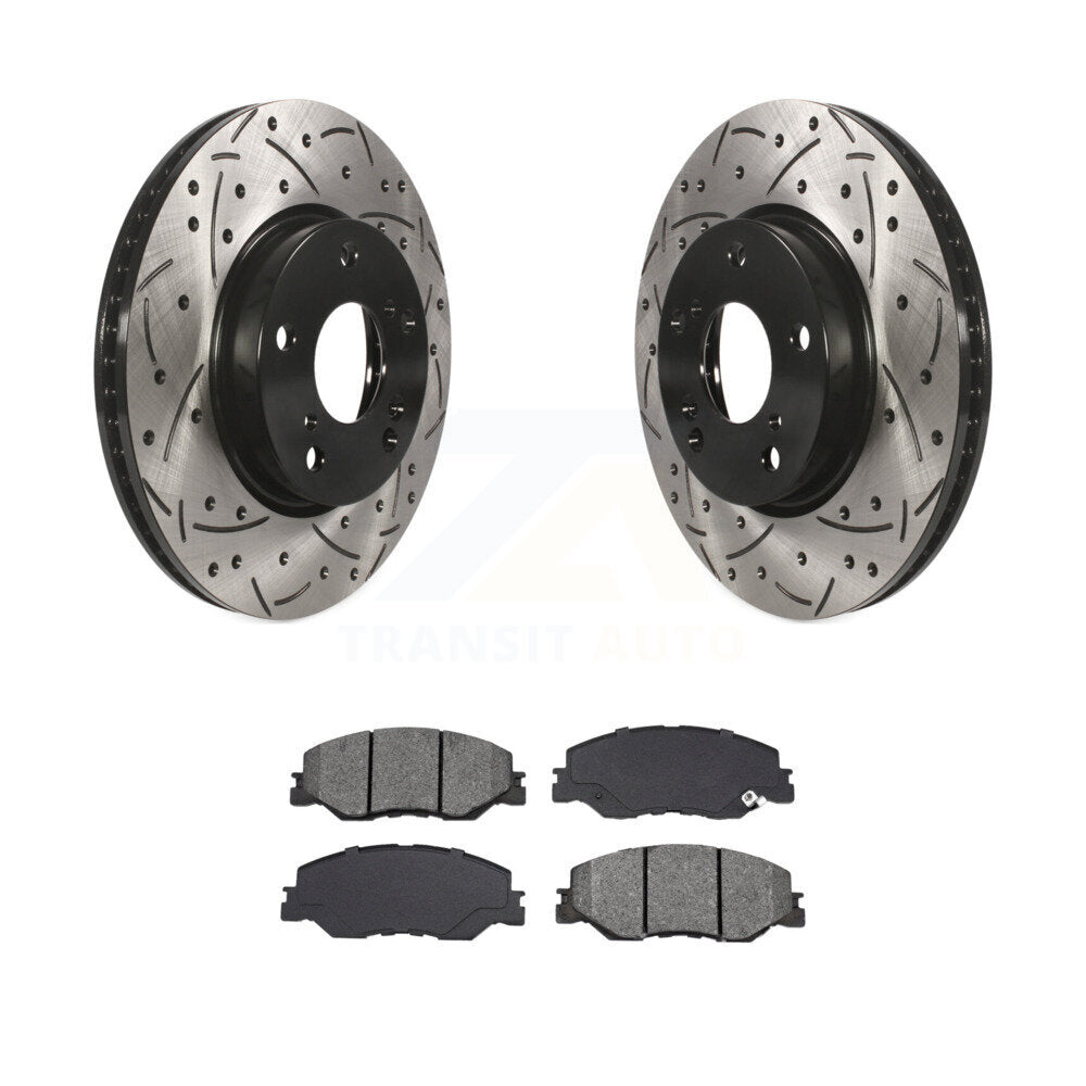 Kit de plaquettes semi-métalliques de Rotors de frein à disque de fente de forage avant pour Honda Civic Insigh