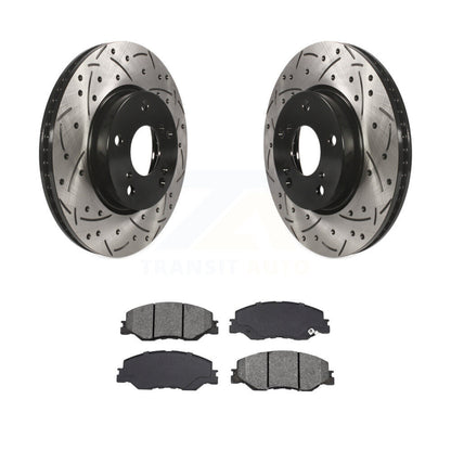 Kit de plaquettes semi-métalliques de Rotors de frein à disque de fente de forage avant pour Honda Civic Insigh