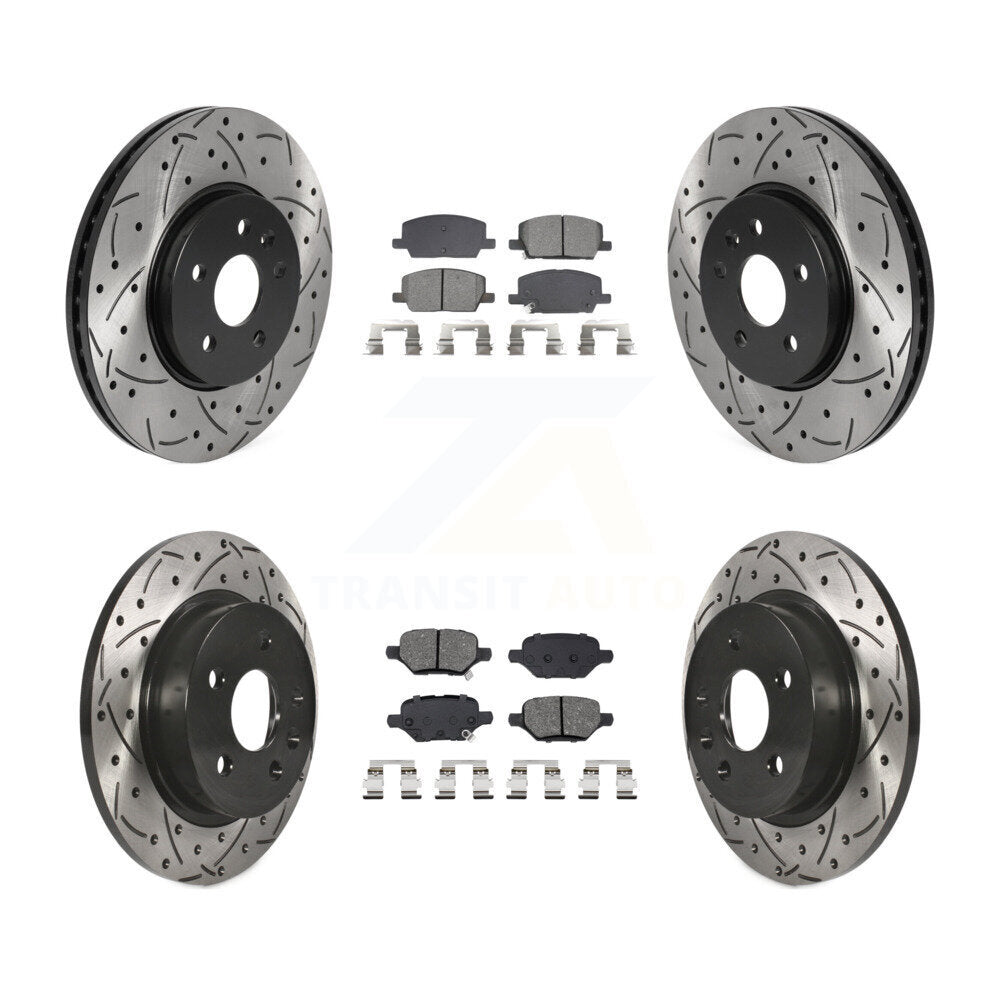 Rotors de frein à fente avant et arrière, Kit de plaquettes semi-métalliques pour Buick Encore Tra