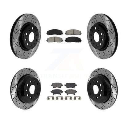 Kit de plaquettes semi-métalliques de Rotor de frein à disque à fente avant et arrière pour Jeep Wrangle