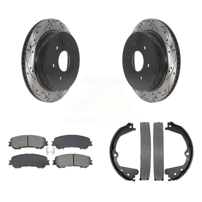 Kit de plaquettes semi-métalliques et de patins de stationnement pour disques arrière percés et fendus