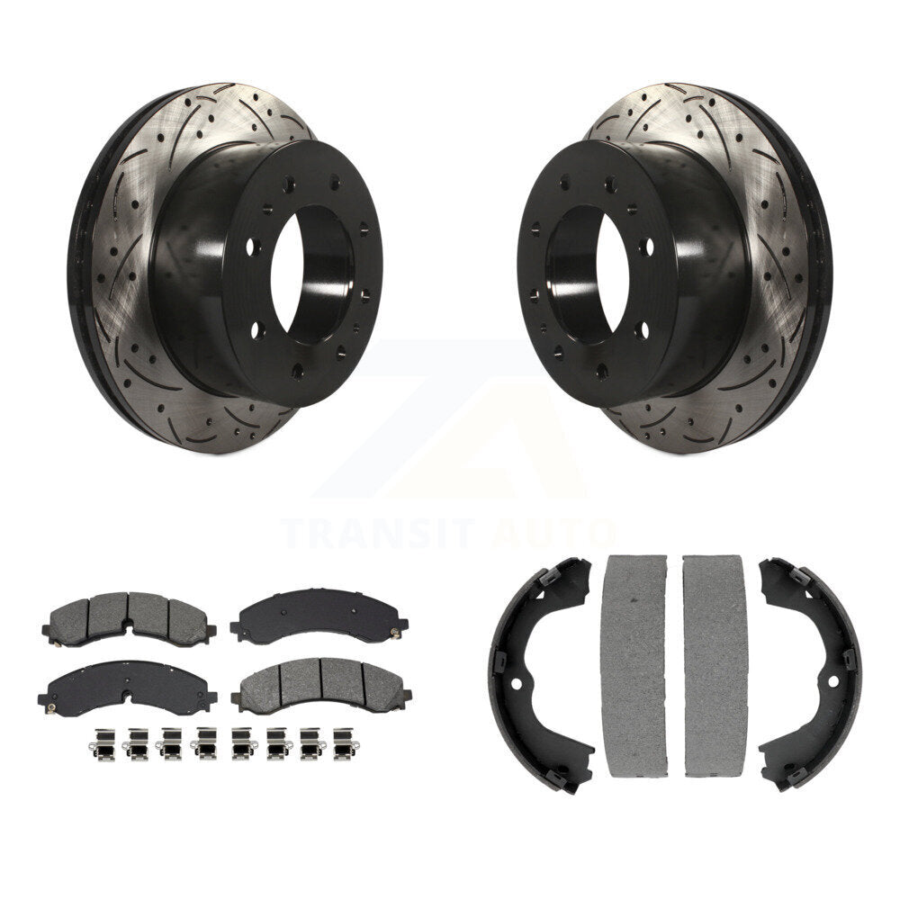 Kit de chaussures de stationnement à disques arrière percés et à fentes, plaquettes semi-métalliques, pour GMC