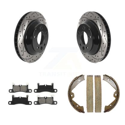 Kit de plaquettes semi-métalliques et de patins de stationnement pour disques arrière percés et fendus