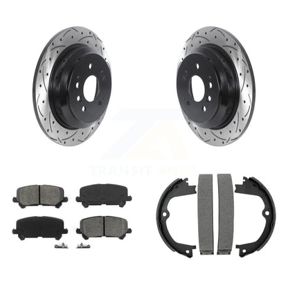 Kit de plaquettes semi-métalliques et de patins de stationnement pour disques arrière percés et fendus
