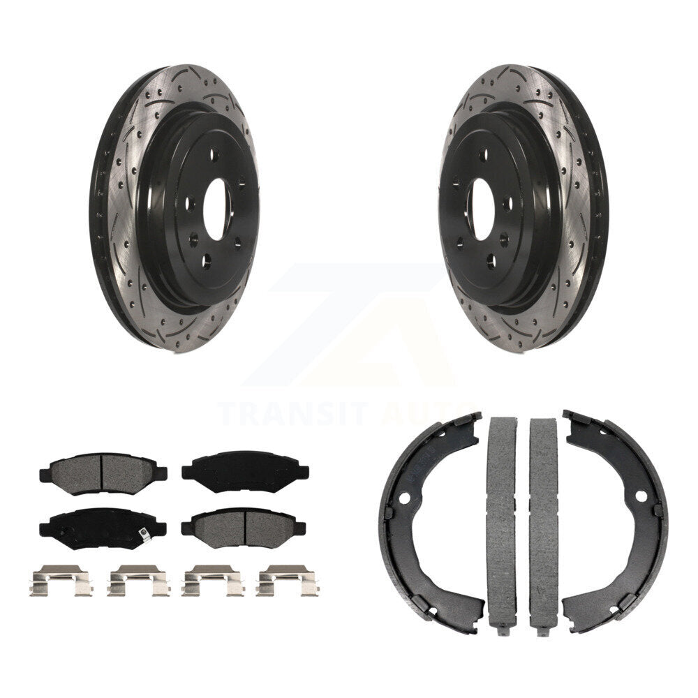 Kit de patins de stationnement à disques arrière percés et à fentes, plaquettes semi-métalliques, pour CTS
