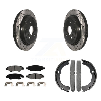 Kit de patins de stationnement à disques arrière percés et à fentes, plaquettes semi-métalliques, pour CTS