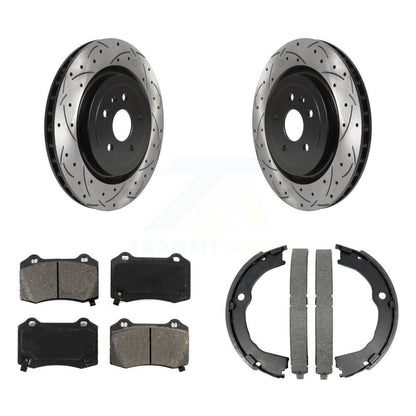 Kit de patins de stationnement à disques arrière percés et à fentes, plaquettes semi-métalliques, pour CTS