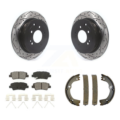Kit de chaussures de stationnement à disques arrière, Rotors percés et fendus, plaquettes semi-métalliques, pour Kia