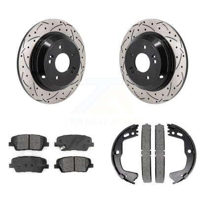 Kit de chaussures de stationnement à disques arrière, Rotors percés et fendus, plaquettes semi-métalliques, pour Kia