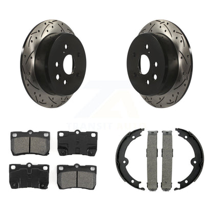 Kit de plaquettes semi-métalliques et de patins de stationnement pour disques arrière percés et fendus