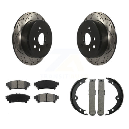 Kit de plaquettes semi-métalliques et de patins de stationnement pour disques arrière percés et fendus