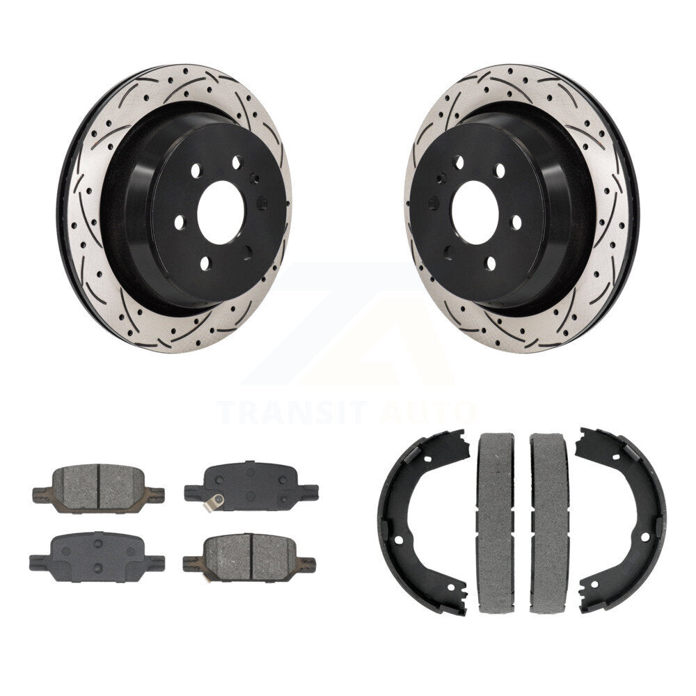 Kit de chaussures de stationnement à disques arrière percés et à fentes, plaquettes semi-métalliques, pour GMC