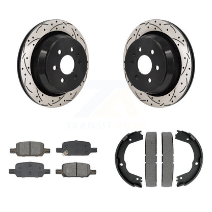 Kit de chaussures de stationnement à disques arrière percés et à fentes, plaquettes semi-métalliques, pour GMC