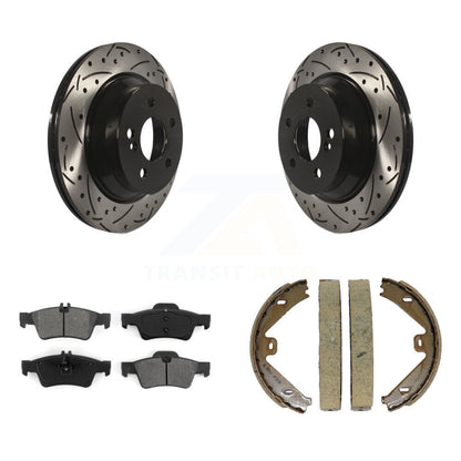 Kit de chaussures de stationnement à disques arrière percés et à fentes, plaquettes semi-métalliques, pour E35