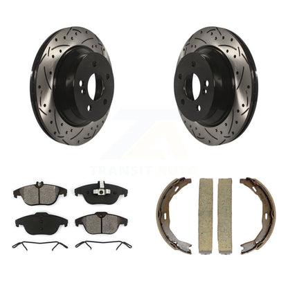 Kit de plaquettes semi-métalliques et de patins de stationnement pour disques arrière percés et fendus