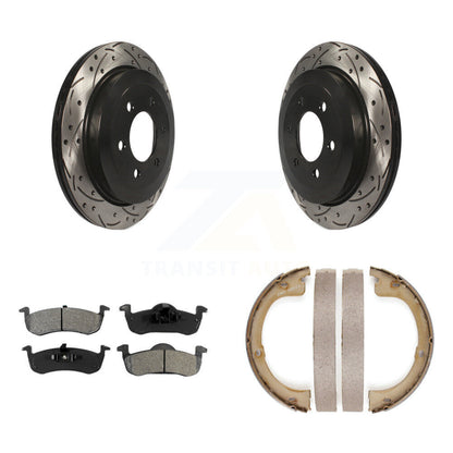Kit de chaussures de stationnement à disques arrière, Rotors percés et fendus, plaquettes semi-métalliques