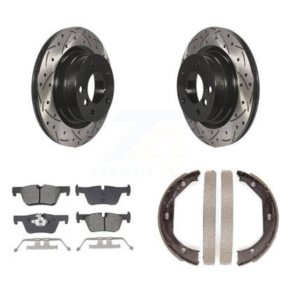 Kit de plaquettes semi-métalliques et de patins de stationnement pour disques arrière percés et fendus