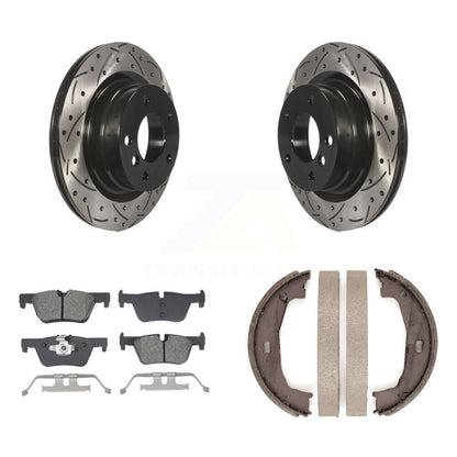 Kit de chaussures de stationnement à disques arrière percés et à fentes, plaquettes semi-métalliques, pour BMW