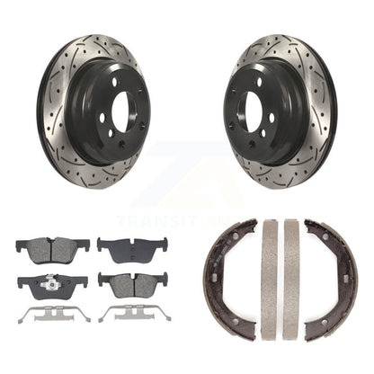 Kit de chaussures de stationnement à disques arrière percés et à fentes, plaquettes semi-métalliques, pour BMW