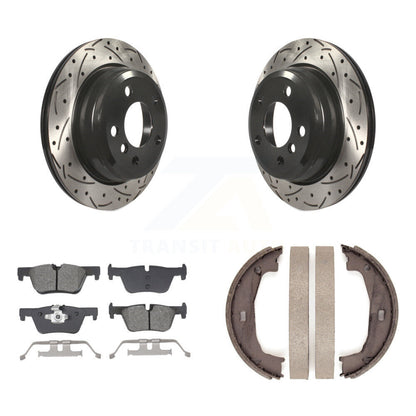 Kit de chaussures de stationnement à disques arrière percés et à fentes, plaquettes semi-métalliques, pour BMW