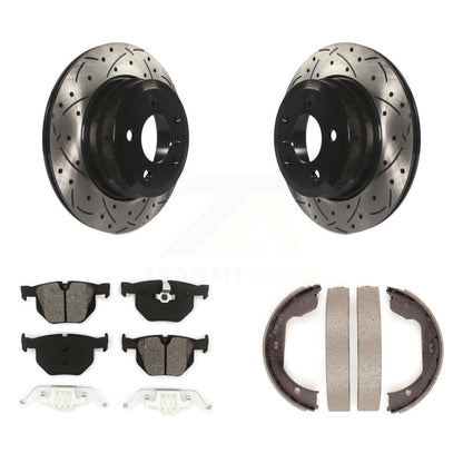 Kit de chaussures de stationnement à disques arrière percés et à fentes, plaquettes semi-métalliques, pour BMW
