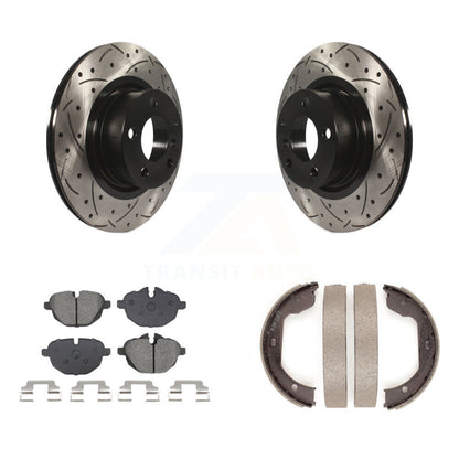 Kit de plaquettes semi-métalliques et de patins de stationnement pour disques arrière percés et fendus