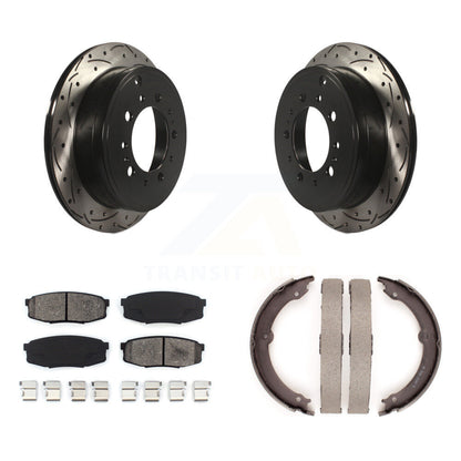 Kit de chaussures de stationnement à disques arrière, Rotors percés et fendus, plaquettes semi-métalliques, pour Lan