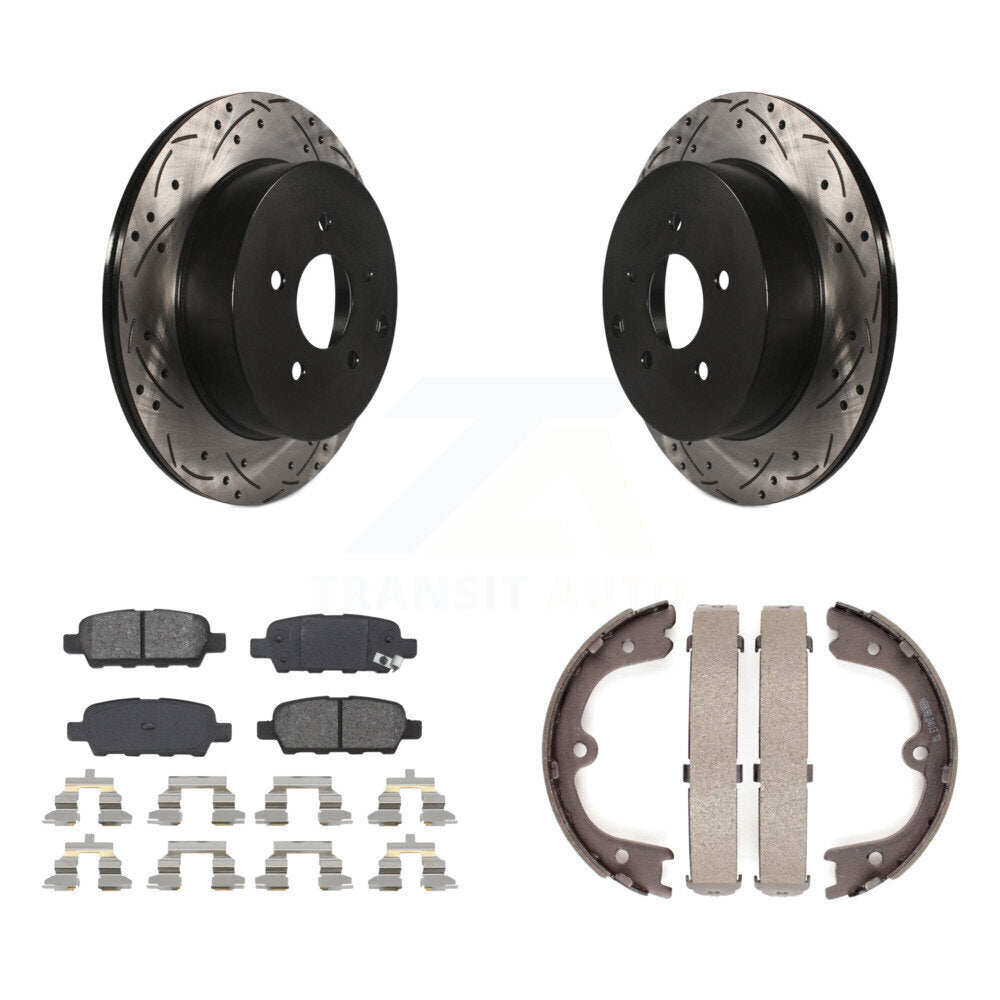 Kit de chaussures de stationnement à disques arrière percés et à fentes, plaquettes semi-métalliques, pour QX6