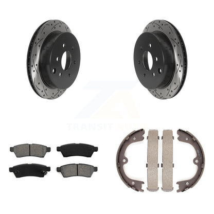 Kit de plaquettes semi-métalliques et de patins de stationnement pour disques arrière percés et fendus