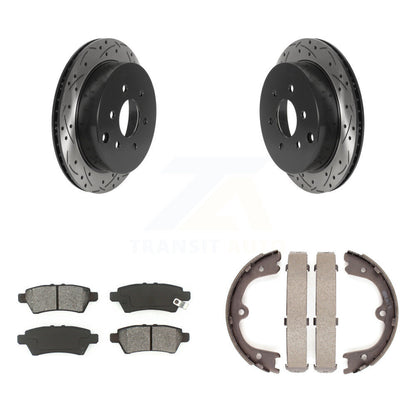 Kit de plaquettes semi-métalliques et de patins de stationnement pour disques arrière percés et fendus