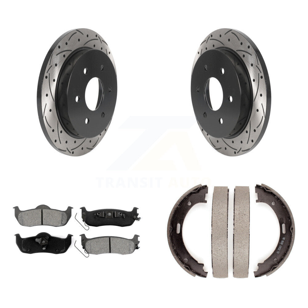 Kit de chaussures de stationnement à disques arrière percés et à fentes, plaquettes semi-métalliques, pour QX5