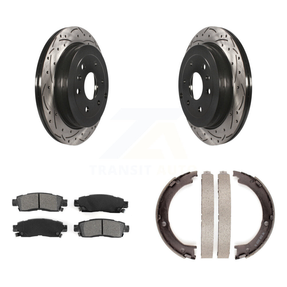 Kit de chaussures de stationnement à disques arrière percés et à fentes, plaquettes semi-métalliques, pour GMC