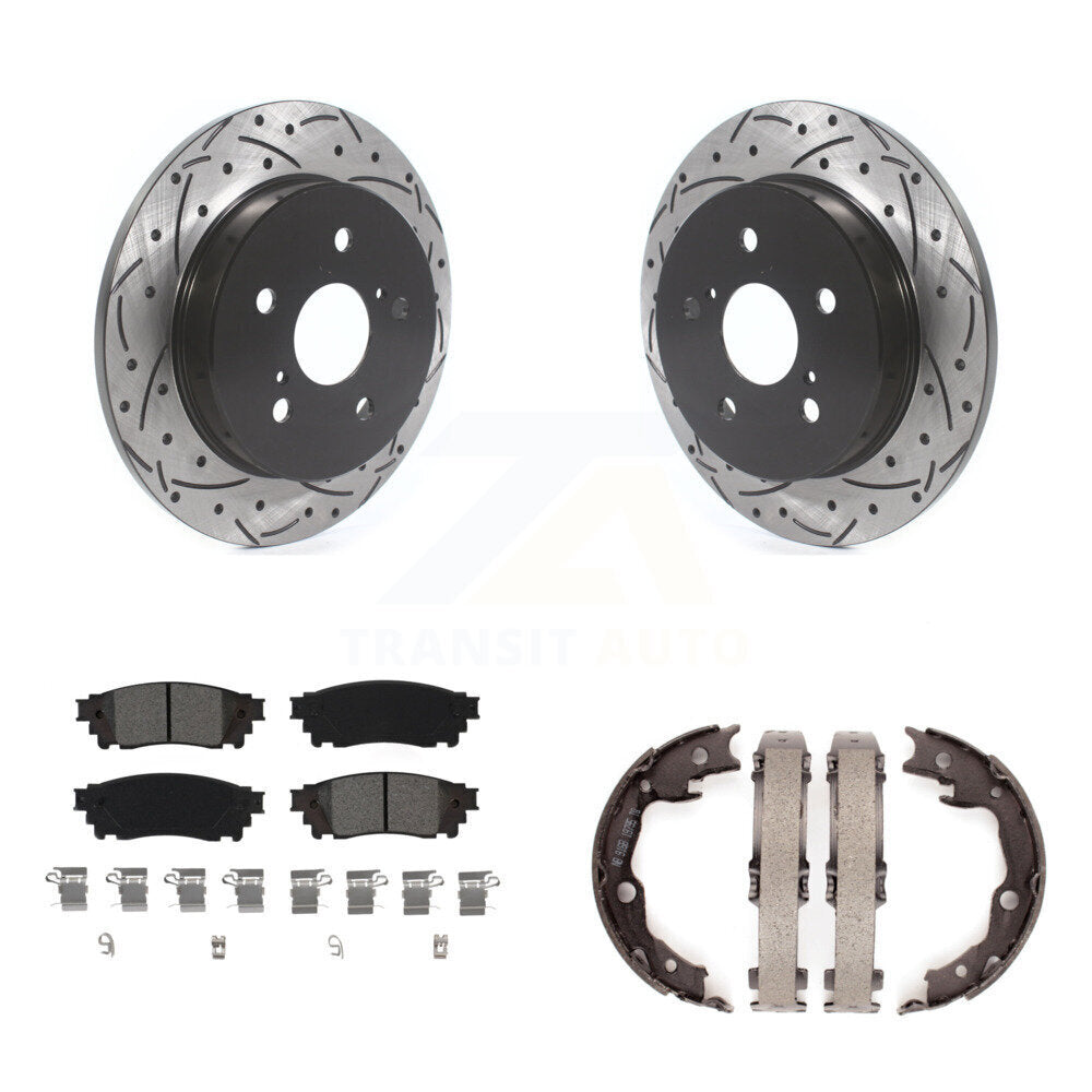 Kit de chaussures de stationnement à disques arrière percés et à fentes, plaquettes semi-métalliques, pour RAV
