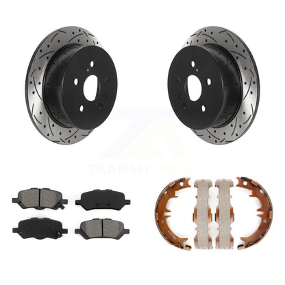 Kit de plaquettes semi-métalliques et de patins de stationnement pour disques arrière percés et fendus