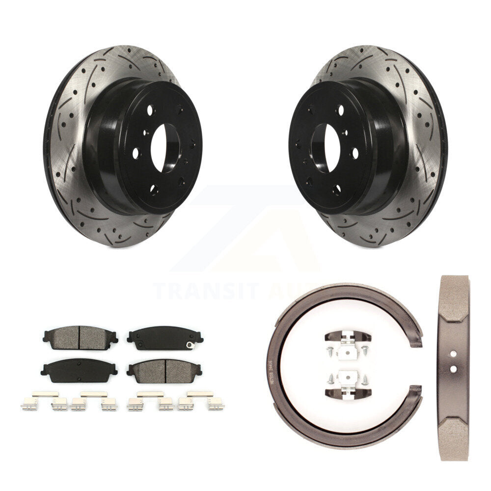 Kit de chaussures de stationnement à disques arrière percés et à fentes, plaquettes semi-métalliques, pour GMC