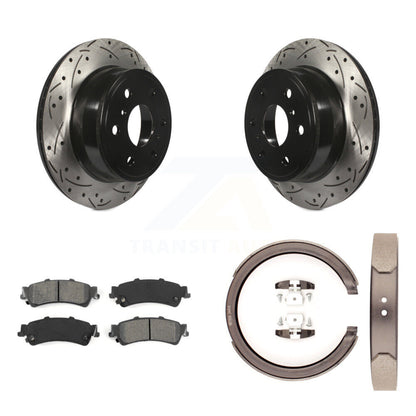 Kit de plaquettes semi-métalliques et de patins de stationnement pour disques arrière percés et fendus
