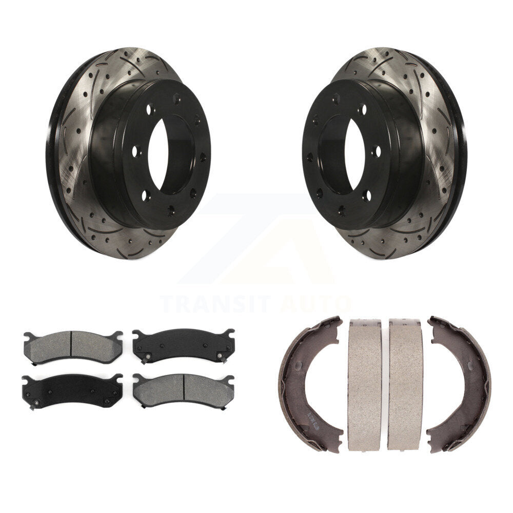 Kit de chaussures de stationnement à disques arrière percés et à fentes, plaquettes semi-métalliques, pour 250
