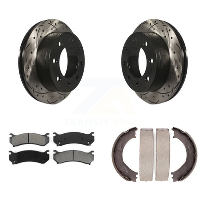 Kit de chaussures de stationnement à disques arrière percés et à fentes, plaquettes semi-métalliques, pour 250
