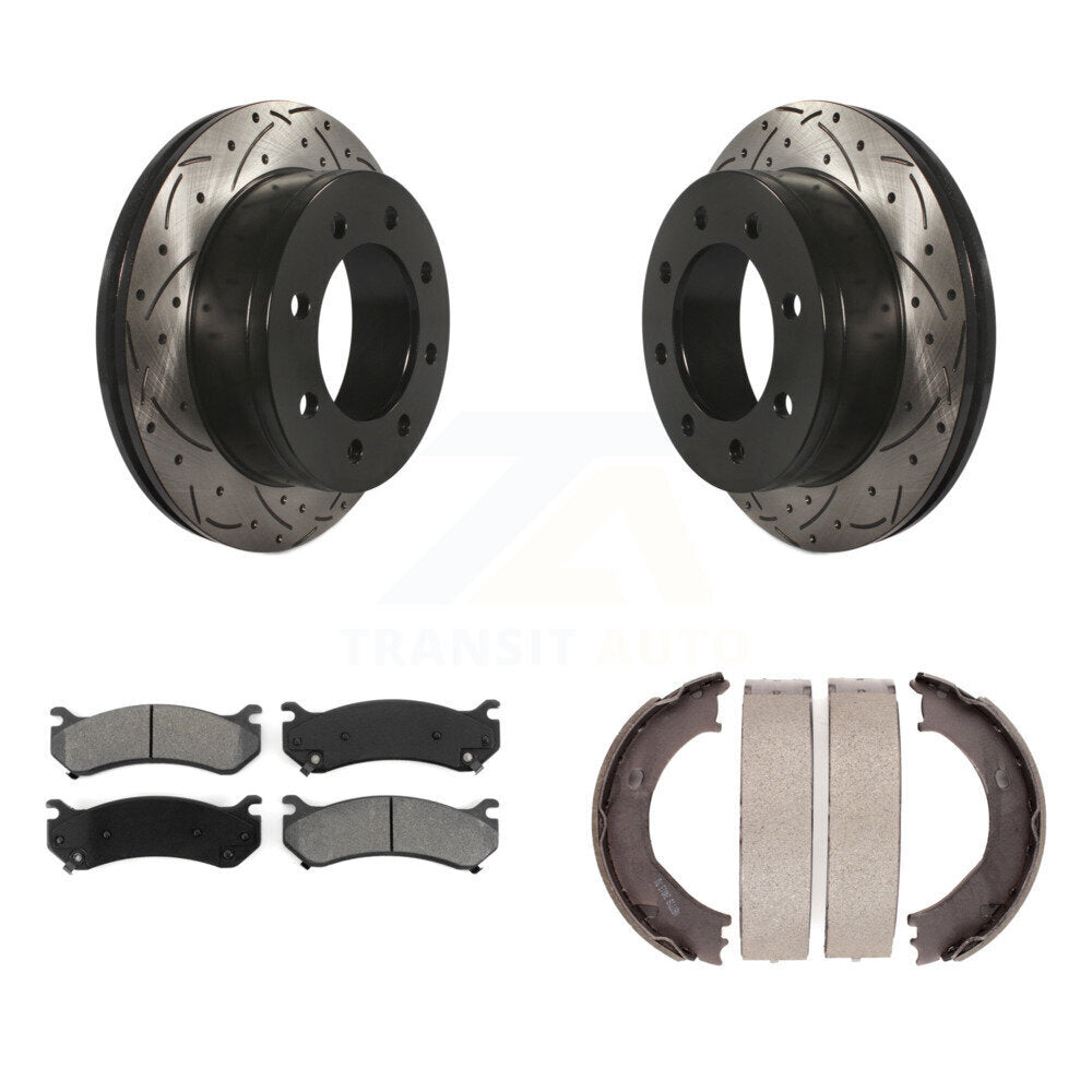 Kit de chaussures de stationnement à disques arrière percés et à fentes, plaquettes semi-métalliques, pour GMC