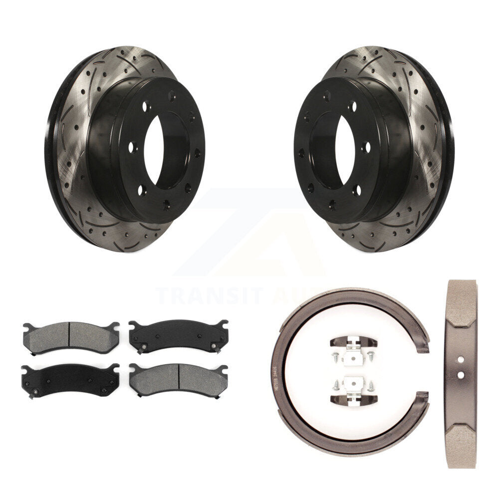 Kit de chaussures de stationnement à disques arrière percés et à fentes, plaquettes semi-métalliques, pour GMC