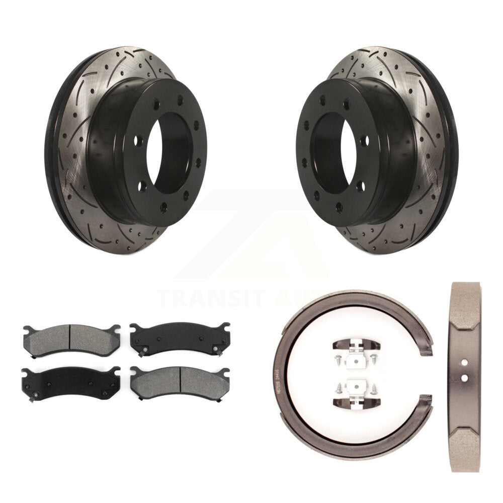 Kit de chaussures de stationnement à disques arrière percés et à fentes, plaquettes semi-métalliques, pour GMC