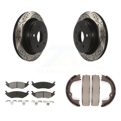 Kit de chaussures de stationnement à disques arrière percés et à fentes, plaquettes semi-métalliques, pour Ram