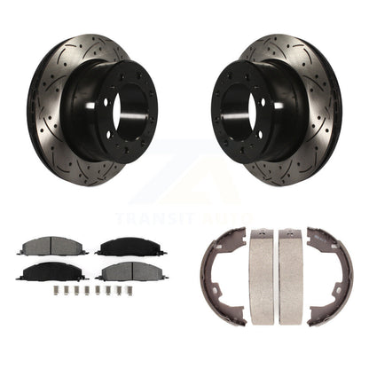Kit de chaussures de stationnement à disques arrière percés et à fentes, plaquettes semi-métalliques, pour Ram