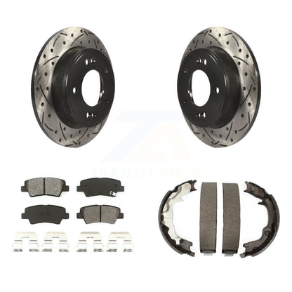 Kit de chaussures de stationnement à disques arrière, Rotors percés et fendus, plaquettes semi-métalliques, pour Kia