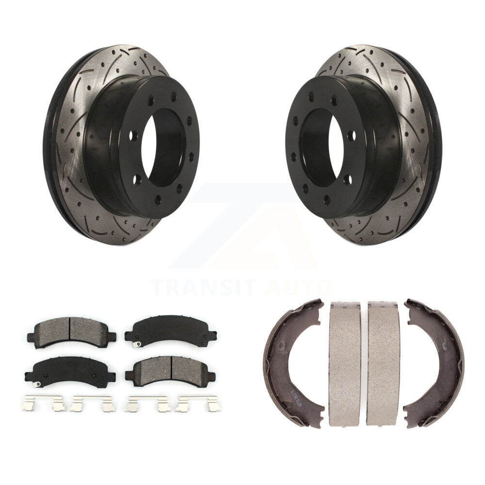 Kit de chaussures de stationnement à disques arrière percés et à fentes, plaquettes semi-métalliques, pour GMC