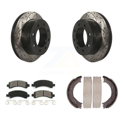 Kit de chaussures de stationnement à disques arrière percés et à fentes, plaquettes semi-métalliques, pour GMC
