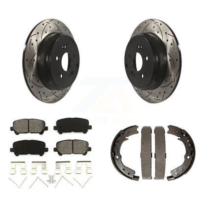 Kit de plaquettes semi-métalliques et de patins de stationnement pour disques arrière percés et fendus