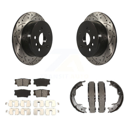Kit de plaquettes semi-métalliques et de patins de stationnement pour disques arrière percés et fendus